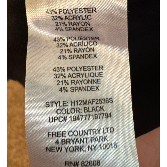 Free Country MicroTech Heat Long Sleeve Shirt SMALL Black Performance - NEW - Picture 6 of 6